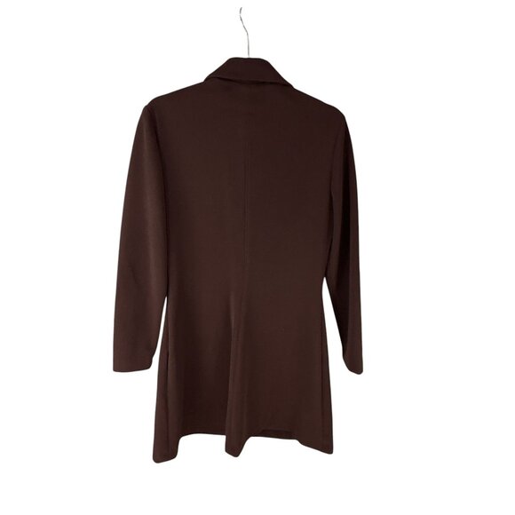 DSL Vintage Brown Lace Up Mini Sheath Dress Size 10 Church Modest Old Money 70s - Picture 4 of 9